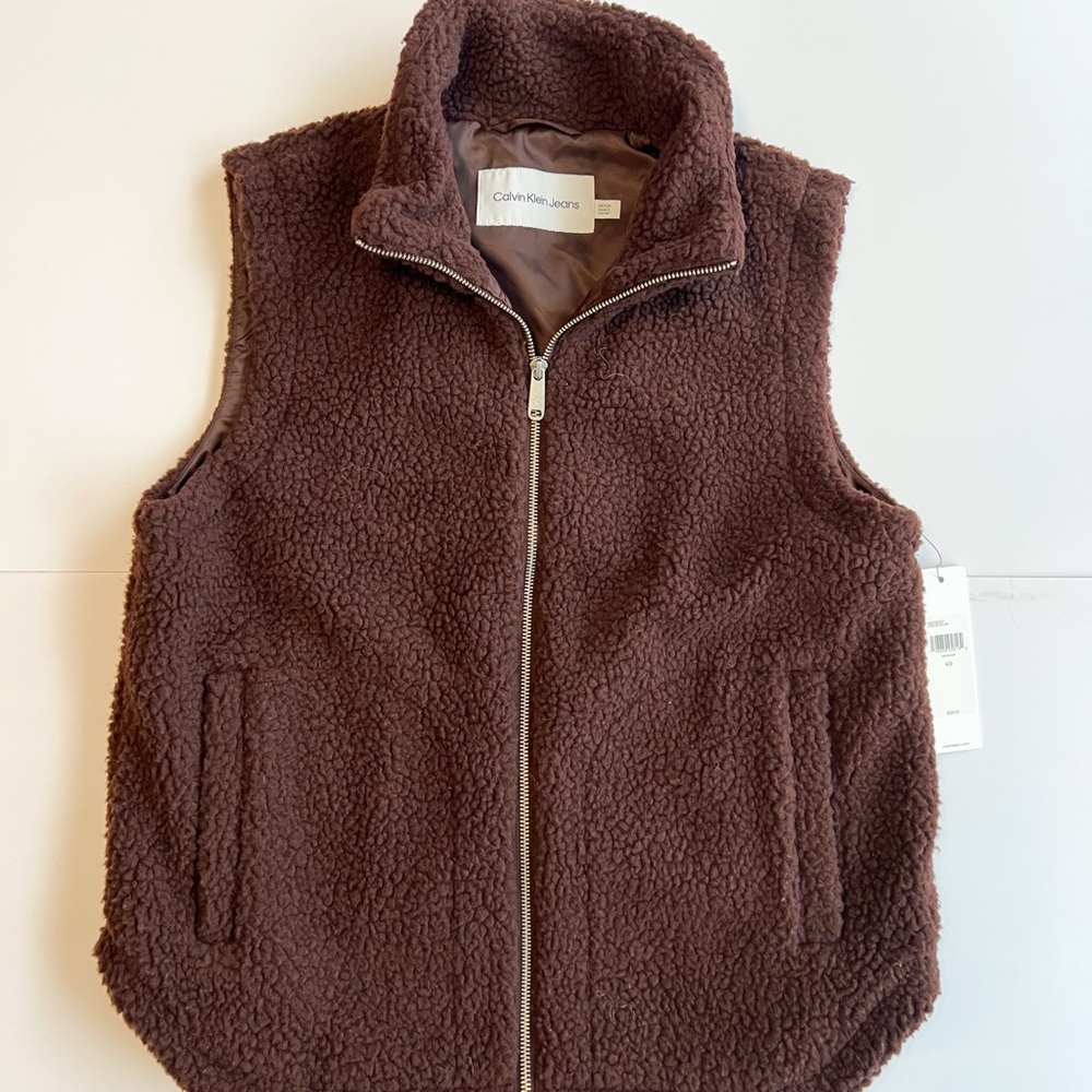 Calvin Klein Rich Brown Fleece Vest